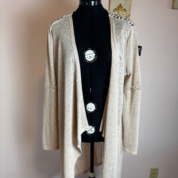 Cream Bohemian Crochet Floral Cardigan ANDREE BY UNIT Large - Picture 2 of 10
